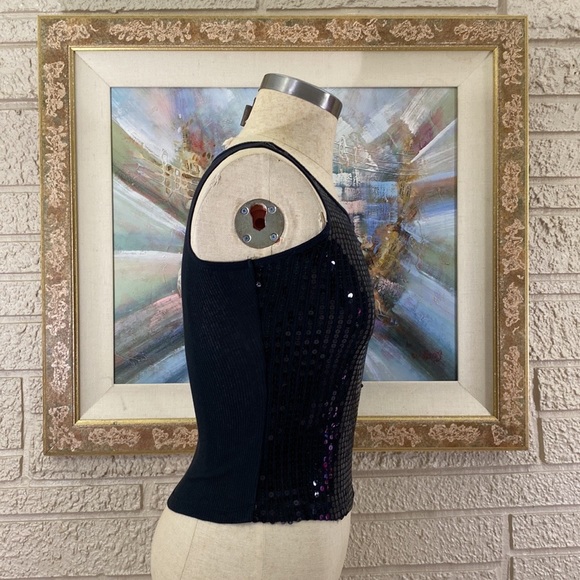 KnitWorks Black Sequins Front Tank Top - Picture 3 of 8